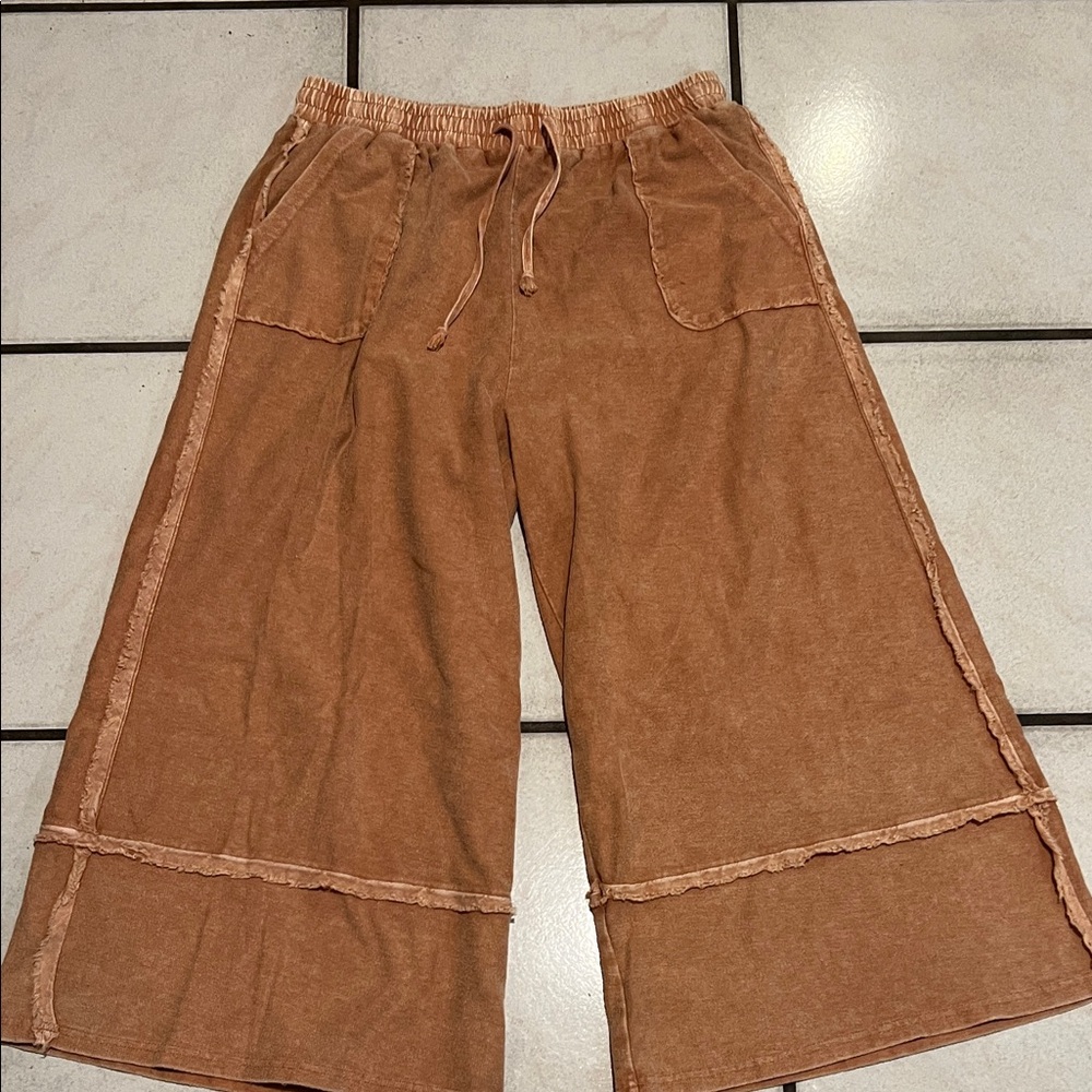 Easel, purchased from three bird nest, wide leg, joggers, size large